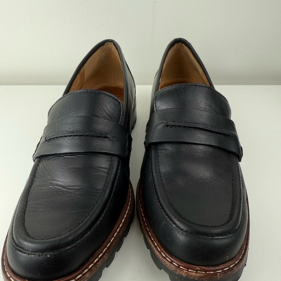 Madewell Black Leather Corrine Lugsole Loafers - Picture 3 of 7